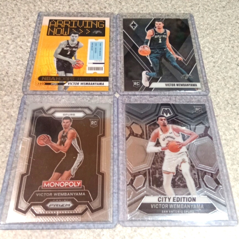 4 card Victor Wembanyama rc lot.